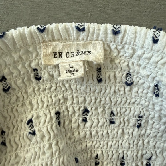 NWT $99 White and Navy Women's Flowy Maxi Dress Ruffles Boho Cut Out Size Large - Picture 7 of 7